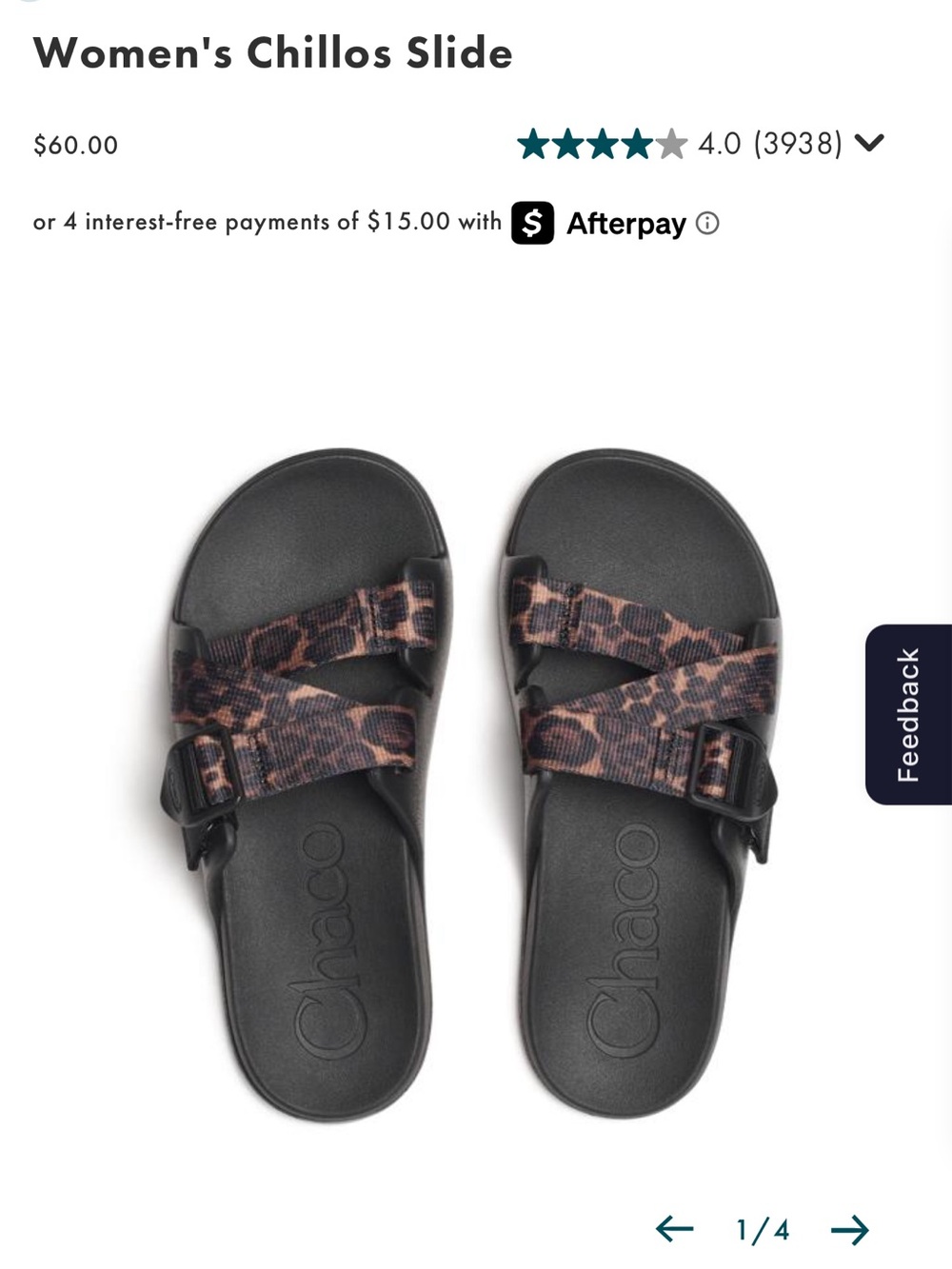 Chaco Women's Brown Chillos Slides, Adjustable Straps, Size 10, Like New